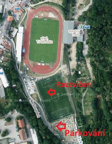 plán stadionu parkování